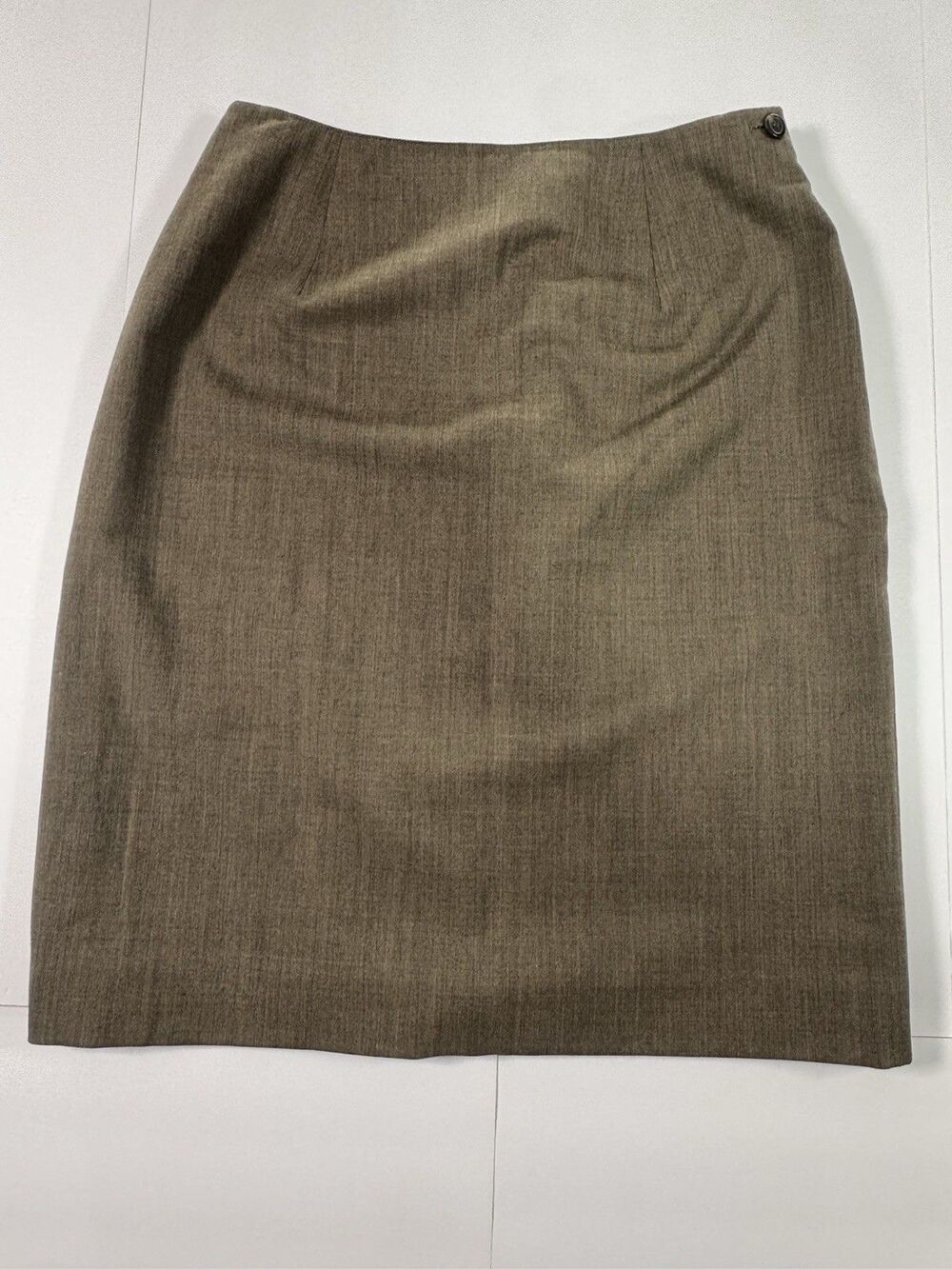 Jones New York Size 8 Wool Blend Pencil Skirt Brown Knee Length Lined